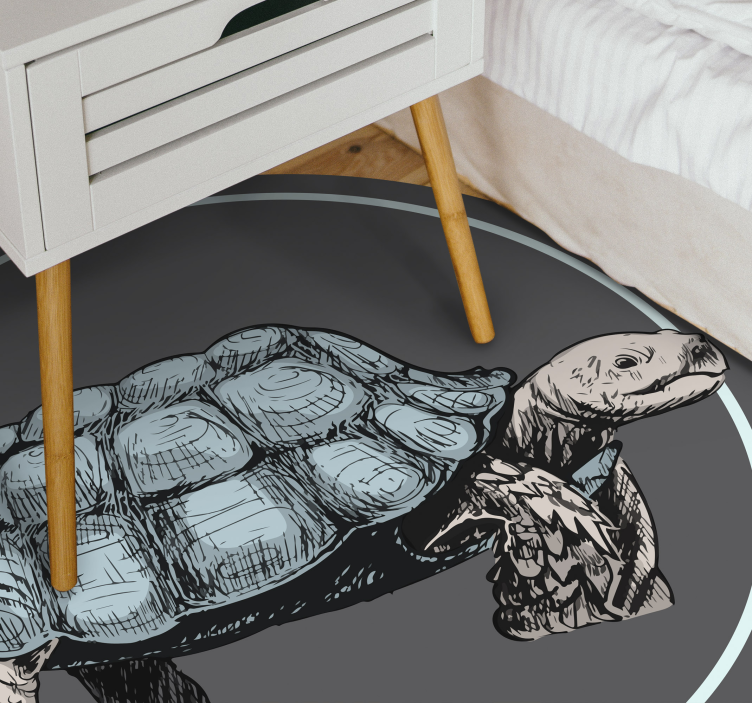 green and brown turtle illustration animal rug - TenStickers