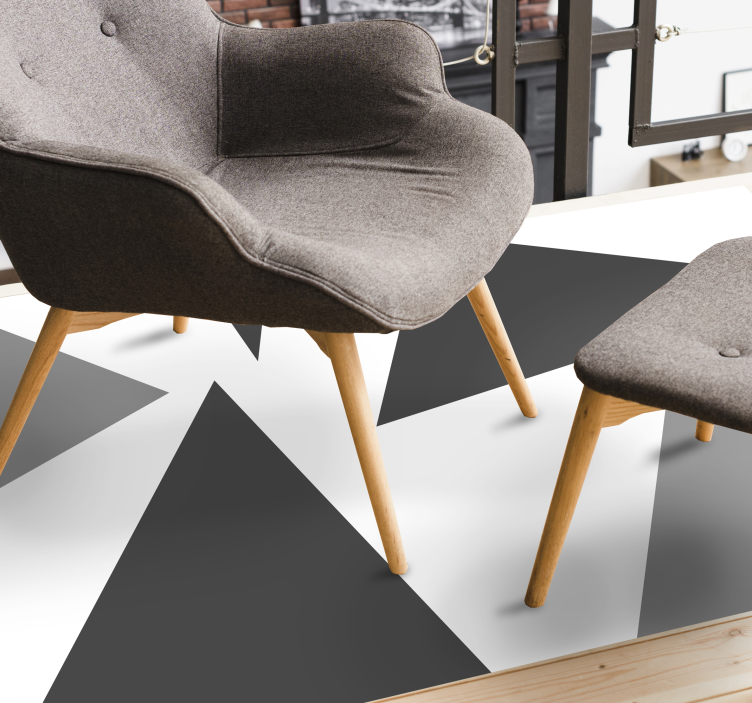 Grey Triangle geometric vinyl rugs - TenStickers