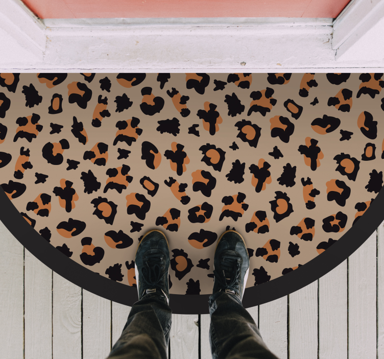 Half Round Leopard Rug animal print vinyl rug - TenStickers