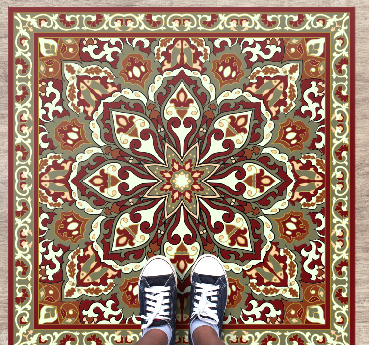 Handcrafted floral ethnic design texture carpet - TenStickers