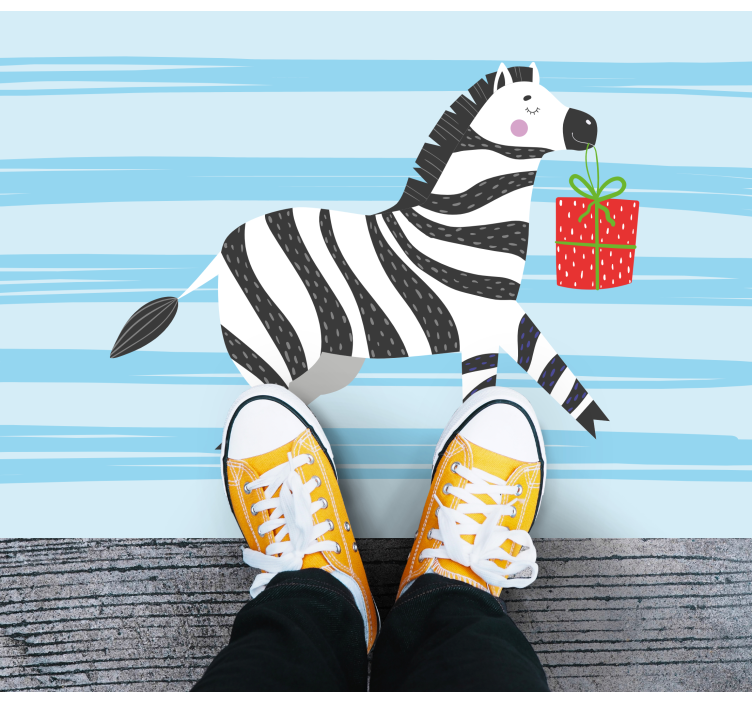 Happy birthday Zebra  animal rug - TenStickers
