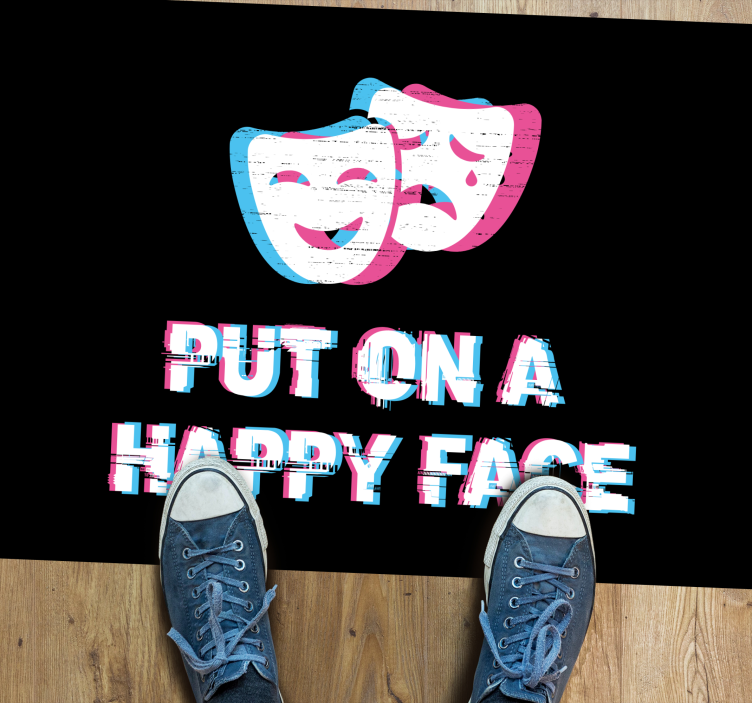 Happy Face Expression custom vinyl rug - TenStickers