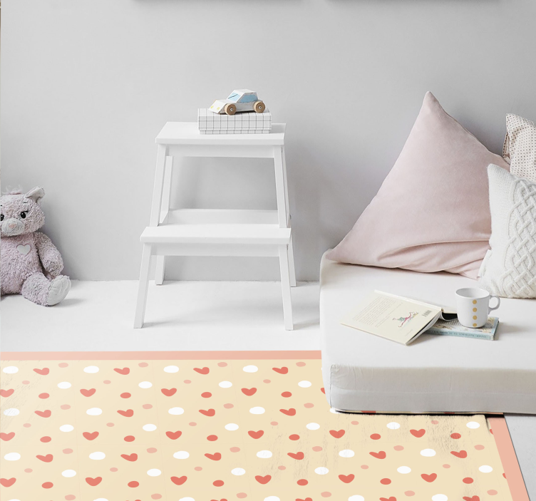 Heart Pattern Decor nursery vinyl rug - TenStickers