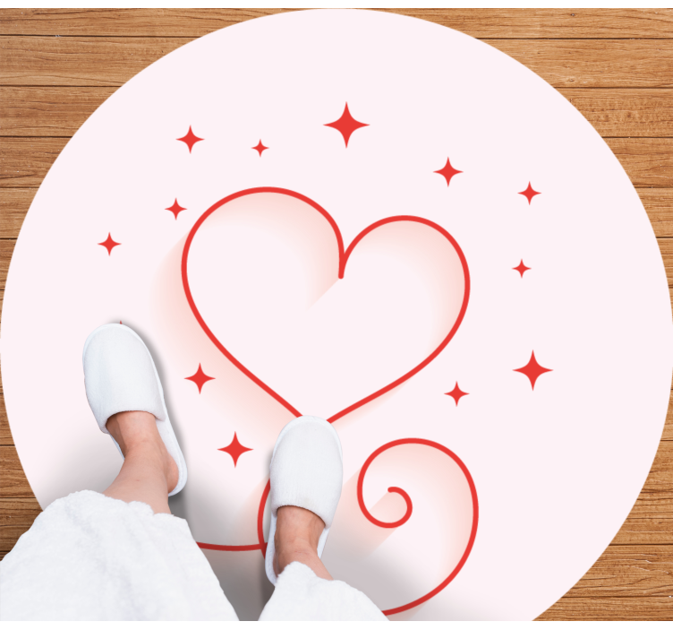 Heart Swirl Pattern bedroom vinyl rug - TenStickers