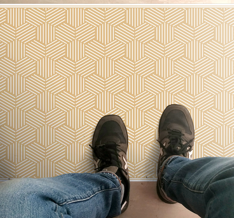 Herringbone Elegance geometric vinyl rug - TenStickers