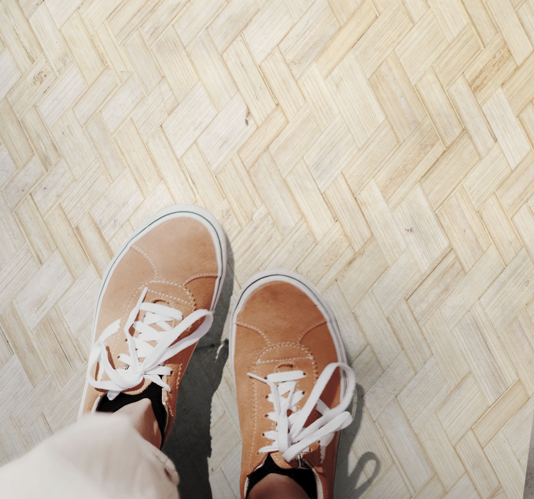 Herringbone Parquet textured vinyl rug - TenStickers