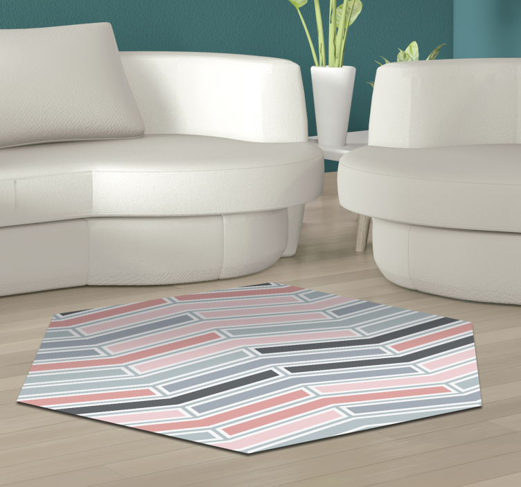Amazing hexagonal nordic style vinyl rug - TenStickers