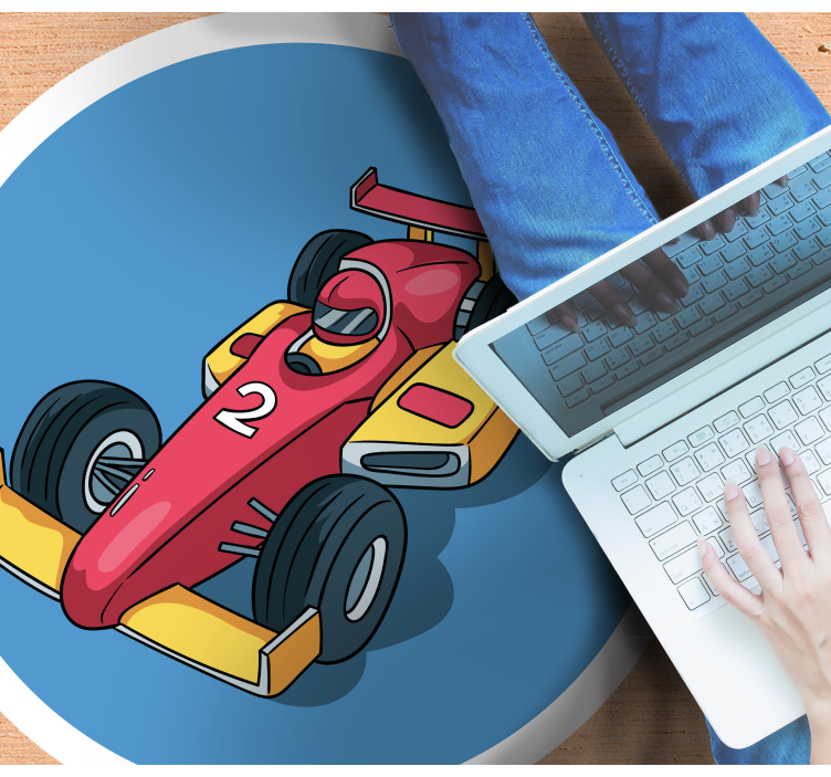 High speed racing car vintage rug - TenStickers