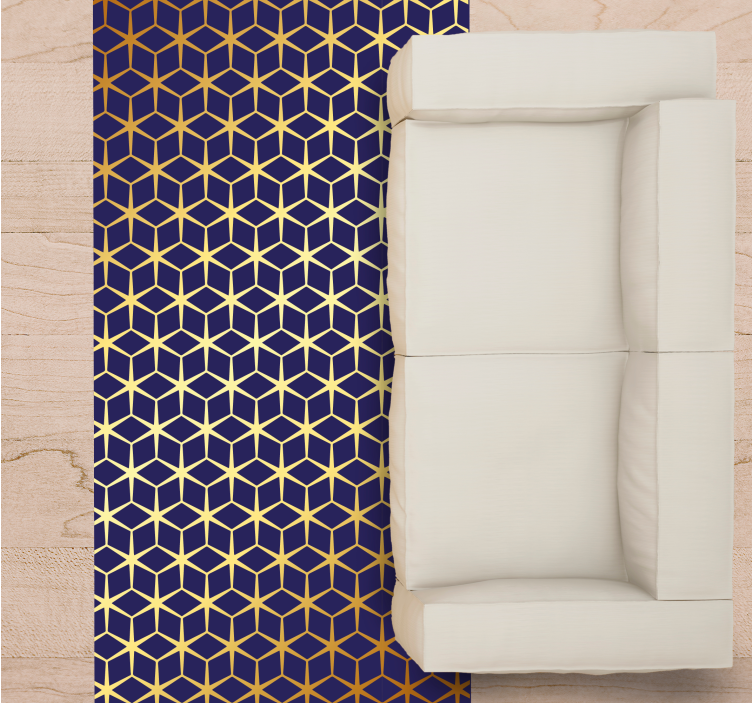 Honeycomb structure living room vinyl rug - TenStickers