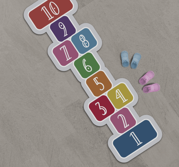 Hopscotch Sequence gaming vinyl rug - TenStickers