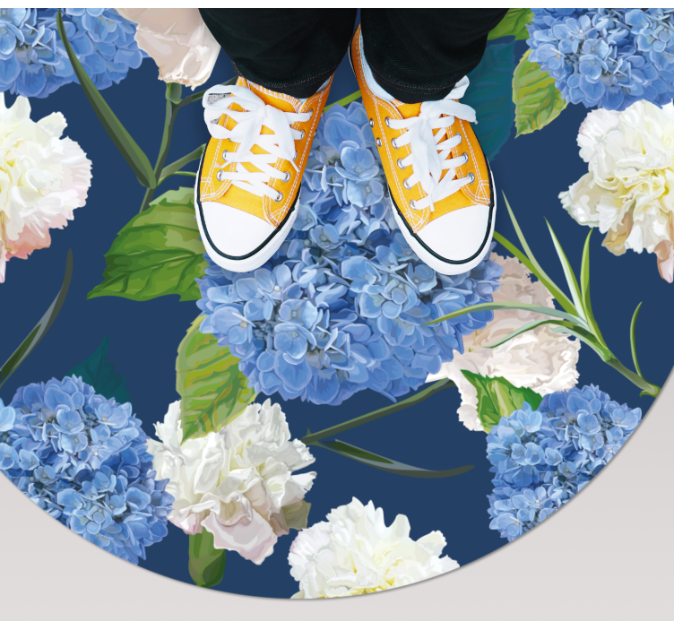 Hydrangea pattern flower vinyl rug - TenStickers