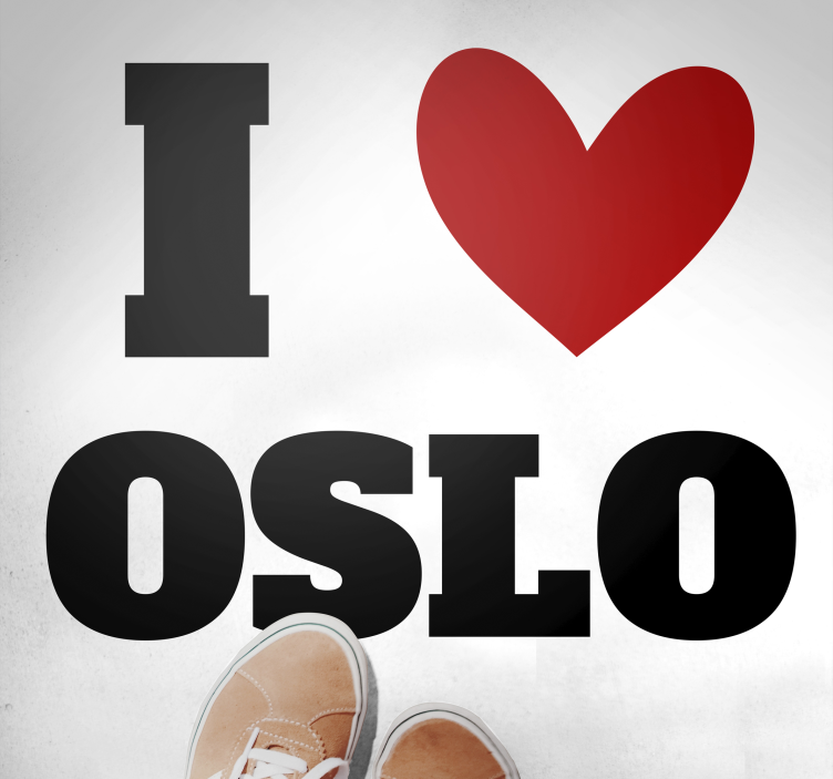 I Adore Oslo custom vinyl rug - TenStickers