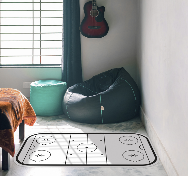 Ice hockey rink gaming vinyl rug - TenStickers