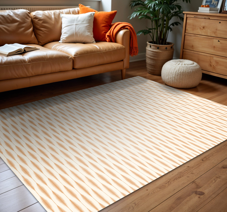 "Ikat Kasuri" orange modern vinyl rug - TenStickers