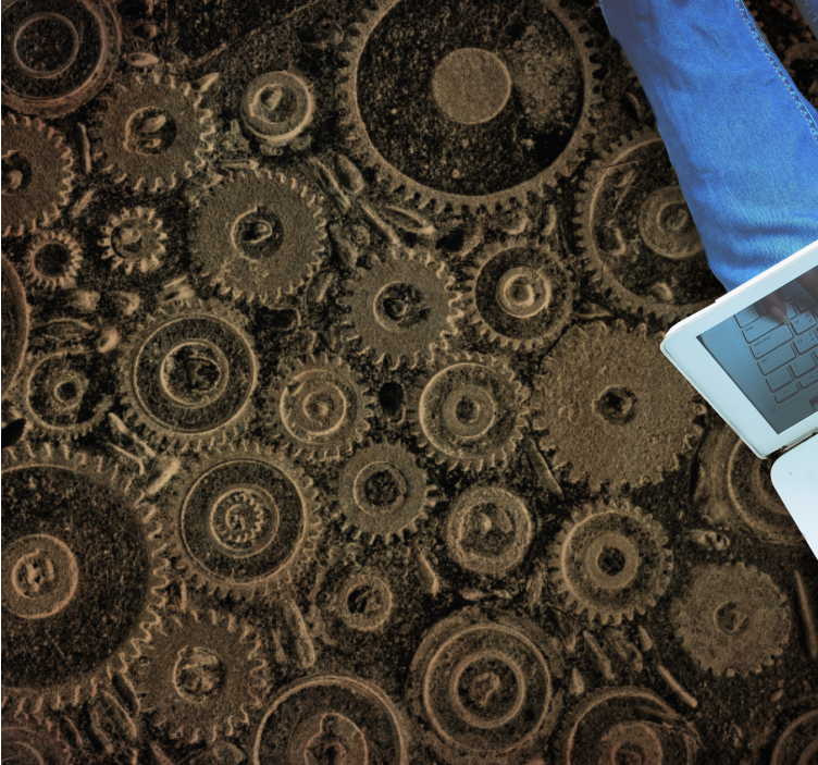 Industrial Gears Pattern vinyl rug - TenStickers