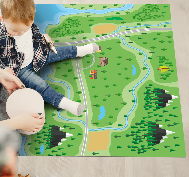 Interactive Playroad road vinyl rug - TenStickers
