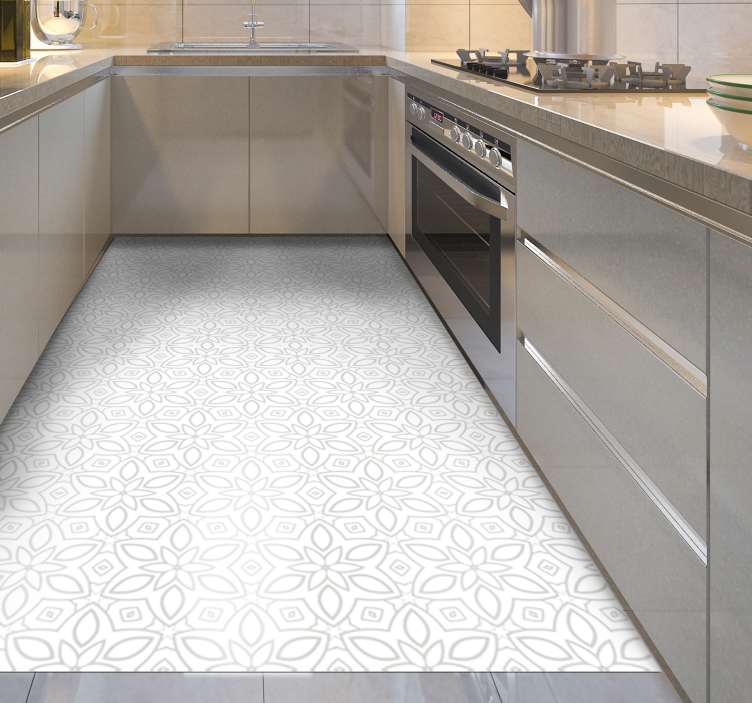 Kitchen Symmetry kitchen vinyl rug - TenStickers