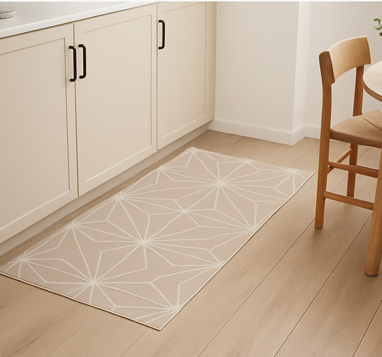 Kitchen vinyl rug with beige stars pattern - TenStickers