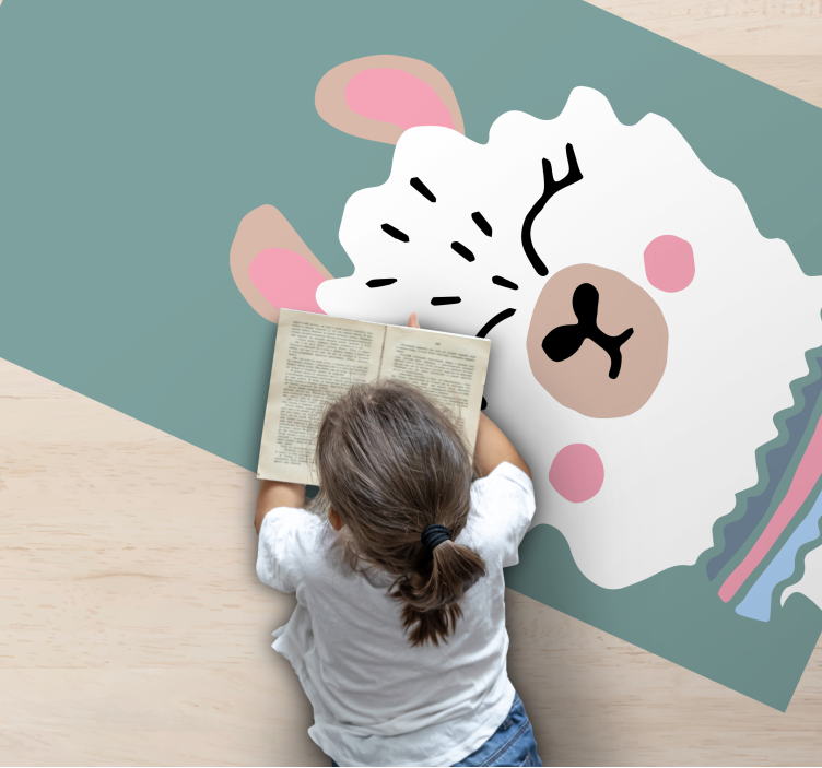 Lamb Illustration nursery vinyl rug - TenStickers