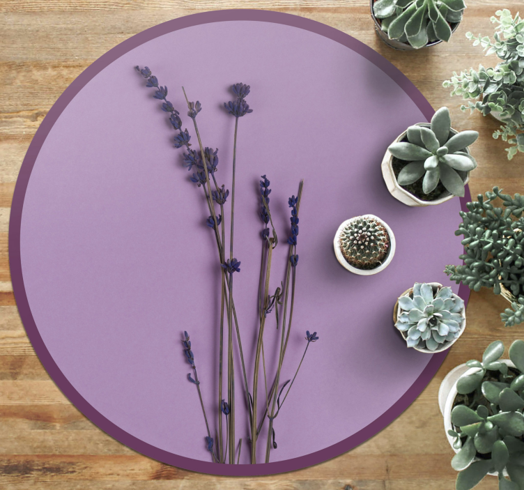 Lavender Silhouette flower vinyl rug - TenStickers