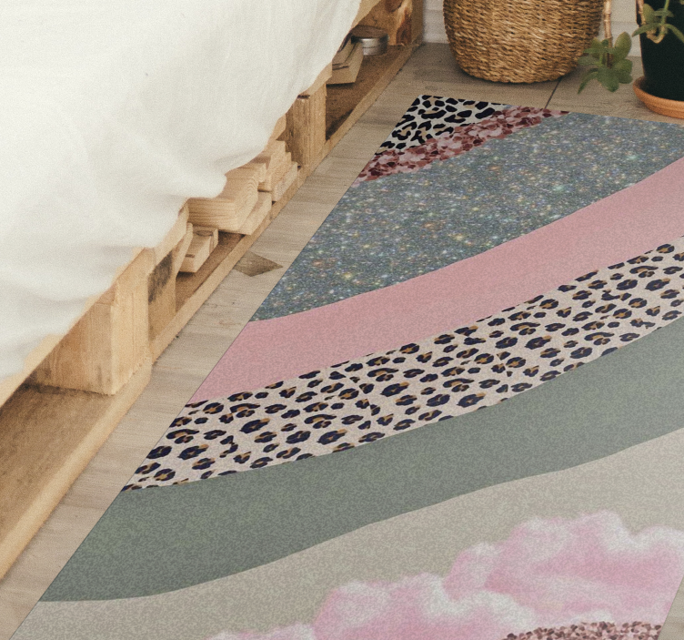 Layered colour waves bedroom vinyl rug - TenStickers