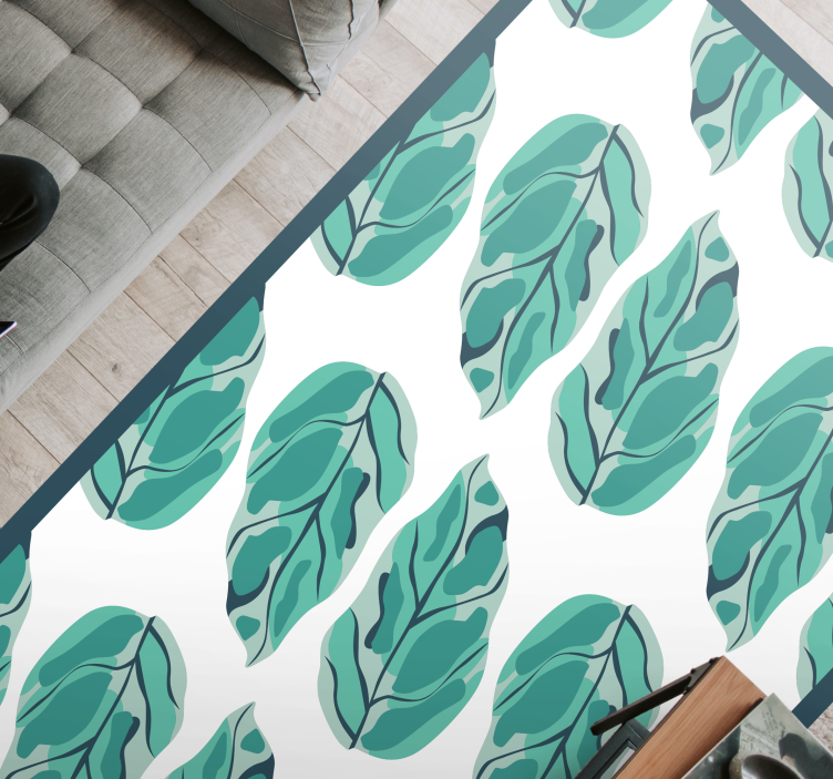 Leafy Botanical flower vinyl rug - TenStickers