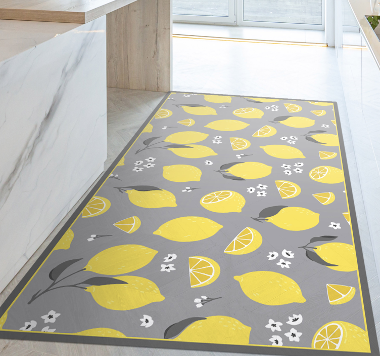Lemon Slice Concept kitchen vinyl rug - TenStickers