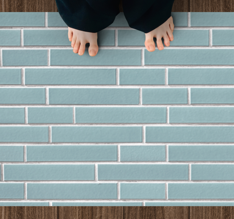 Light blue bricks pattern texture carpet - TenStickers