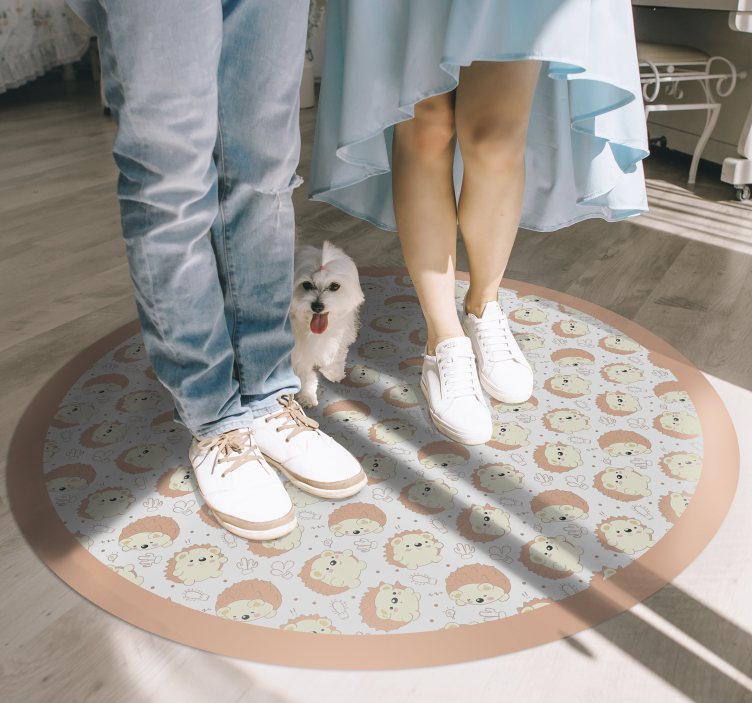 Lion Circular Pattern nursery vinyl rug - TenStickers