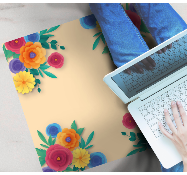 Lively blossom flower vinyl rug - TenStickers