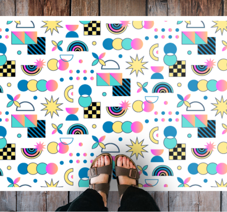 Lively elements geometric vinyl rug - TenStickers