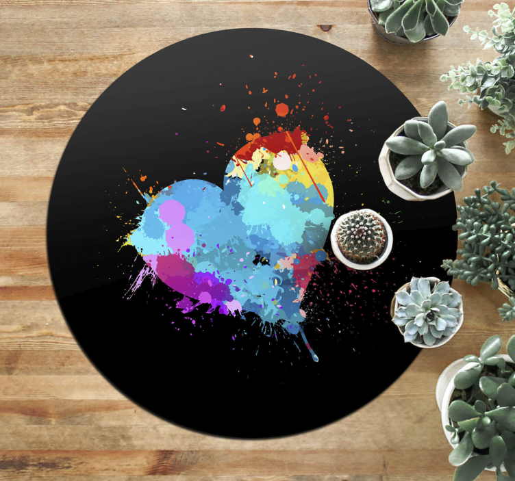 Love and splash modern vinyl rug - TenStickers