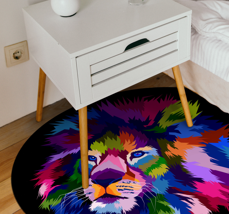 Lyon face animal vinyl rug - TenStickers