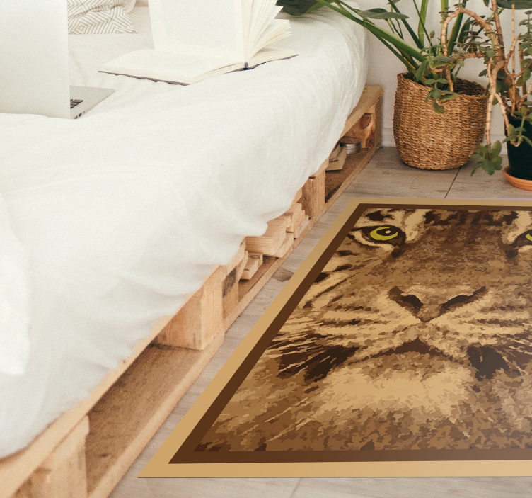 Majestic tiger face animal vinyl rug - TenStickers