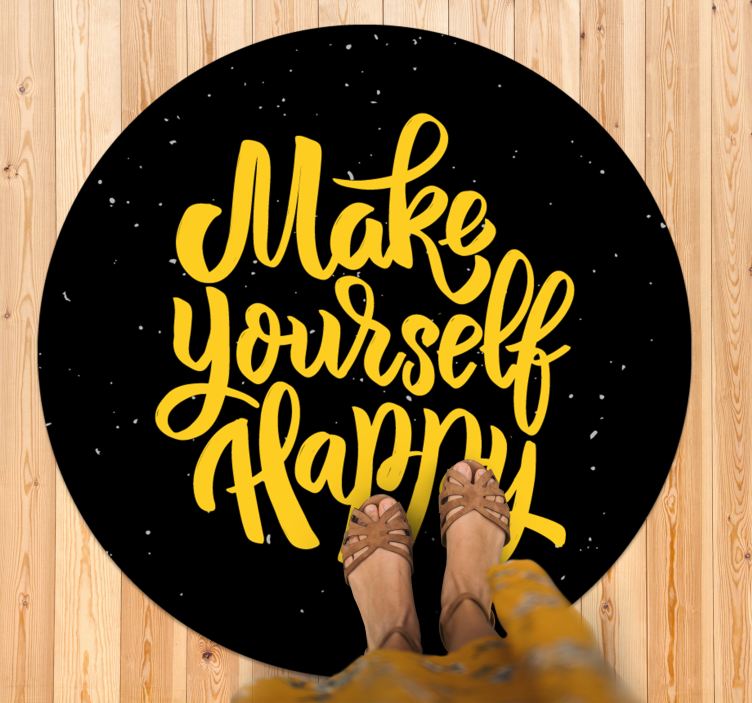 Make yourself happy custom vinyl rug - TenStickers