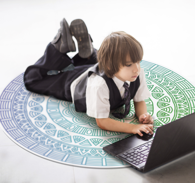 Mandala Circular Pattern mandala vinyl rug - TenStickers