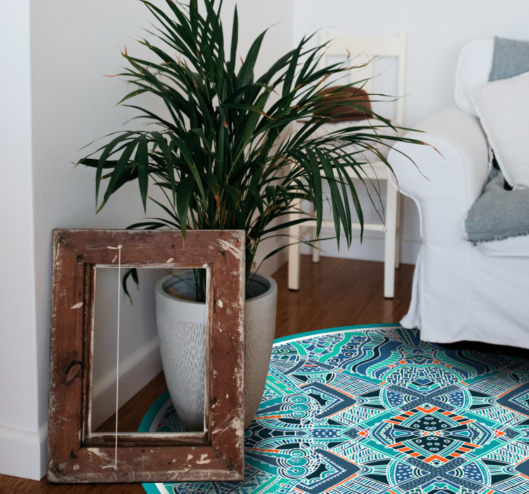 Mandala Circularity mandala vinyl rug - TenStickers