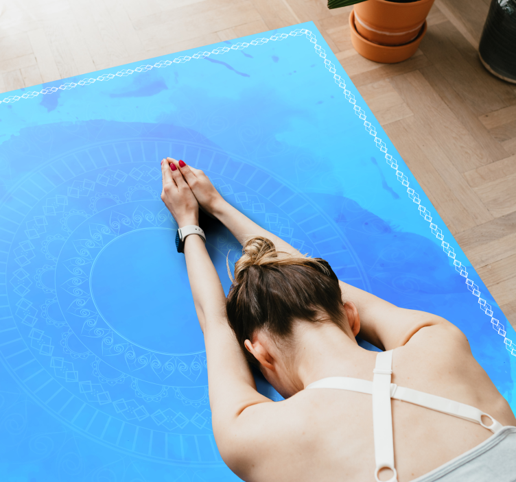 Mandala Meditation Circle mandala vinyl rug - TenStickers