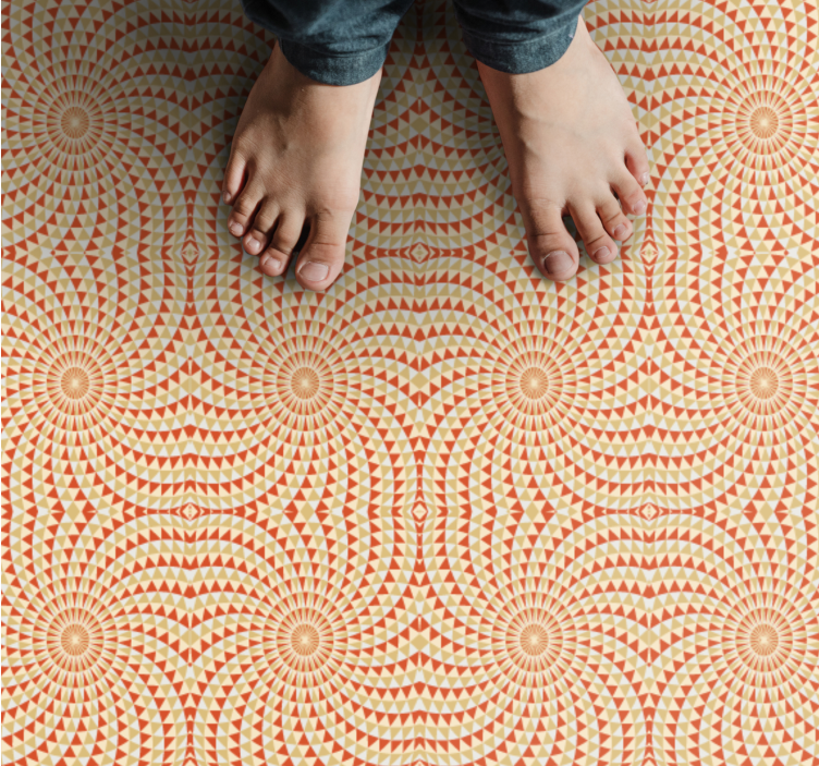 Mandala Pattern Detail mandala vinyl rug - TenStickers