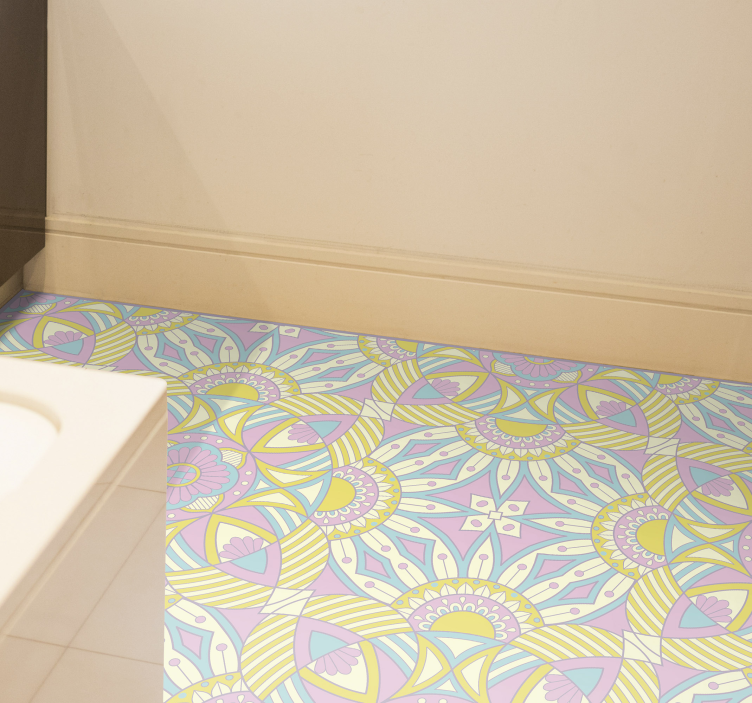 Mandala seamless colorful kitchen floor tiles - TenStickers
