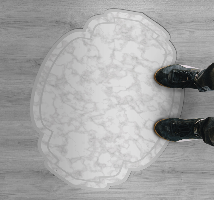 Marble Clouds Shape marble vinyl rug - TenStickers