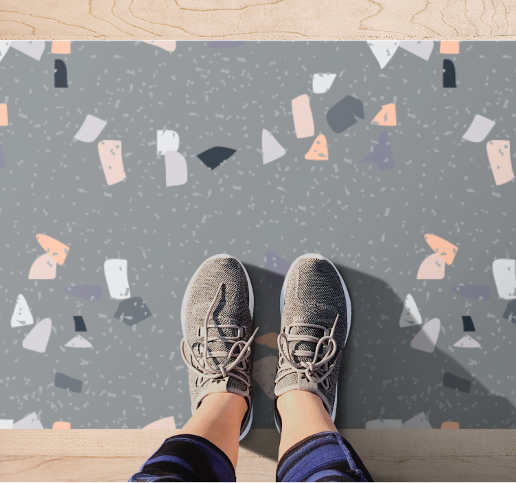 Marble terrazzo effect mosaic floor tiles - TenStickers