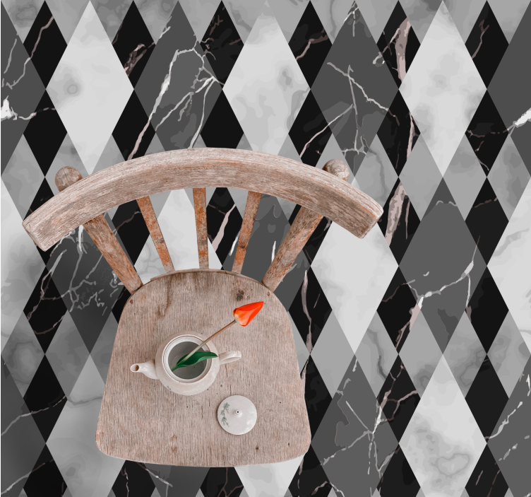 Marble vinyl rug with diamond marble design - TenStickers