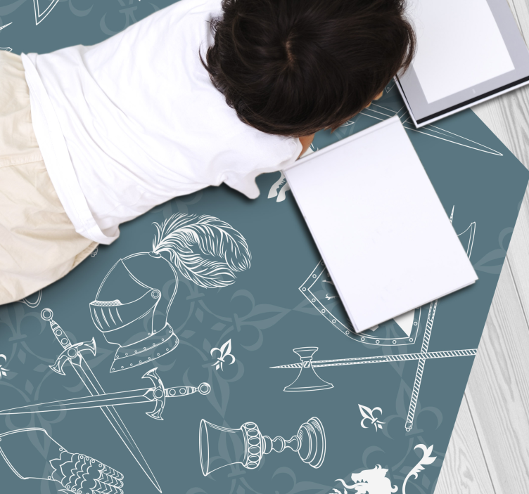 Medieval Chivalry gaming vinyl rug - TenStickers