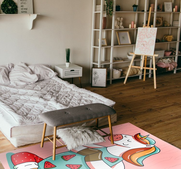 Meditating Unicorn vinyl rug - TenStickers