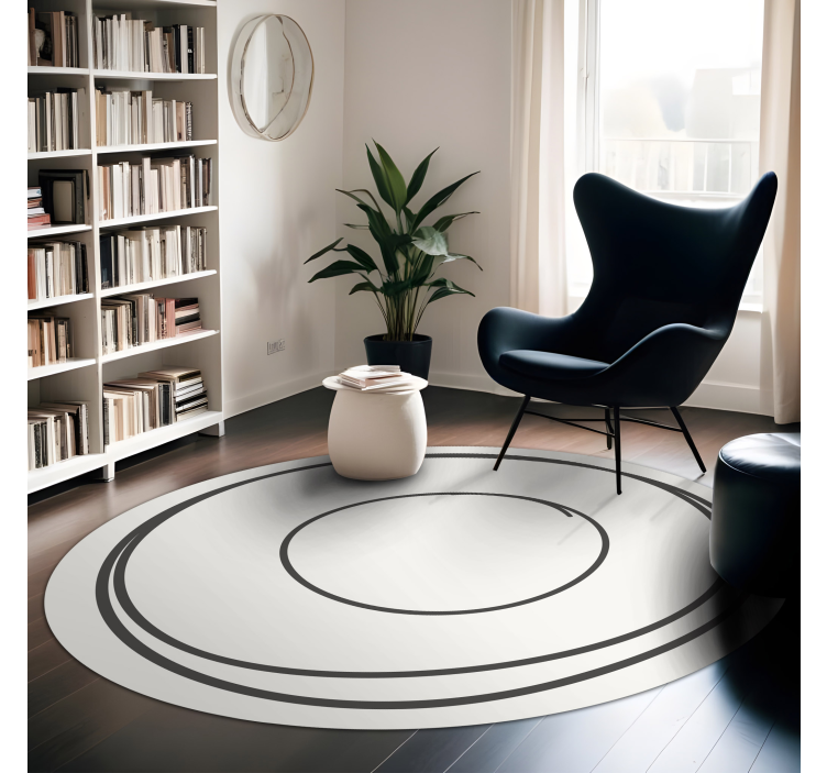 Minimalistic rose circle line pattern rug - TenStickers
