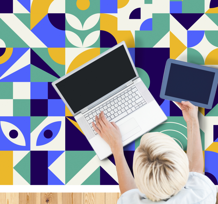 Modern colorful pattern modern rug - TenStickers