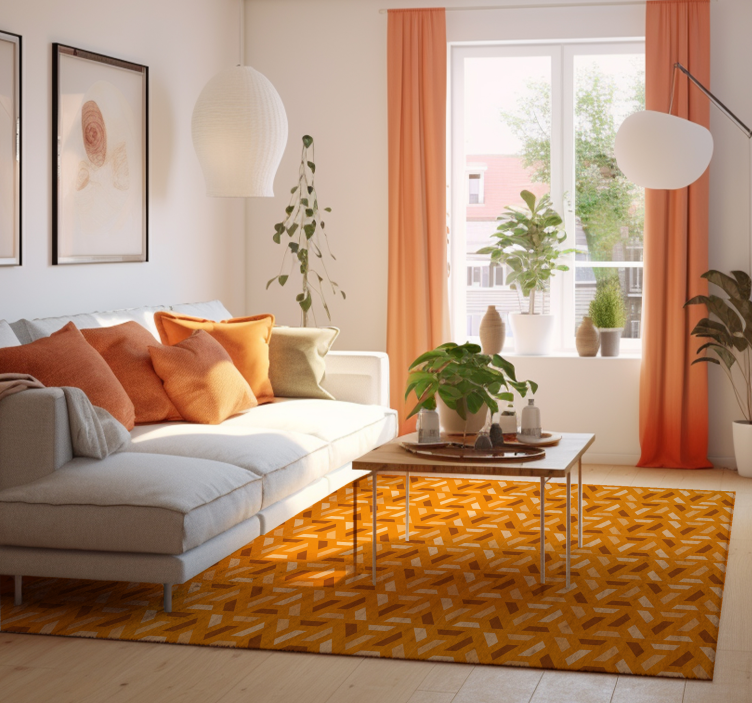 modern geometric living room rug - TenStickers