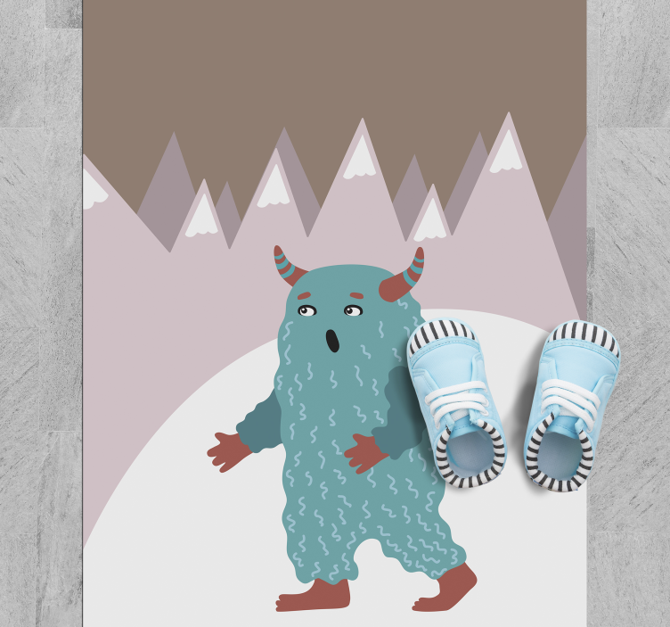 Nordic monster character vinyl rug - TenStickers