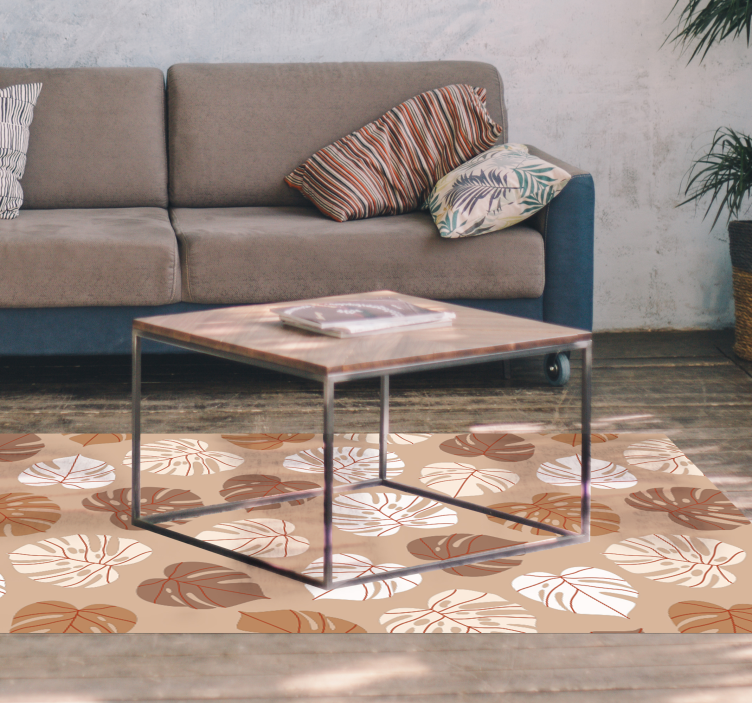 Monstera Delight flower vinyl rug - TenStickers